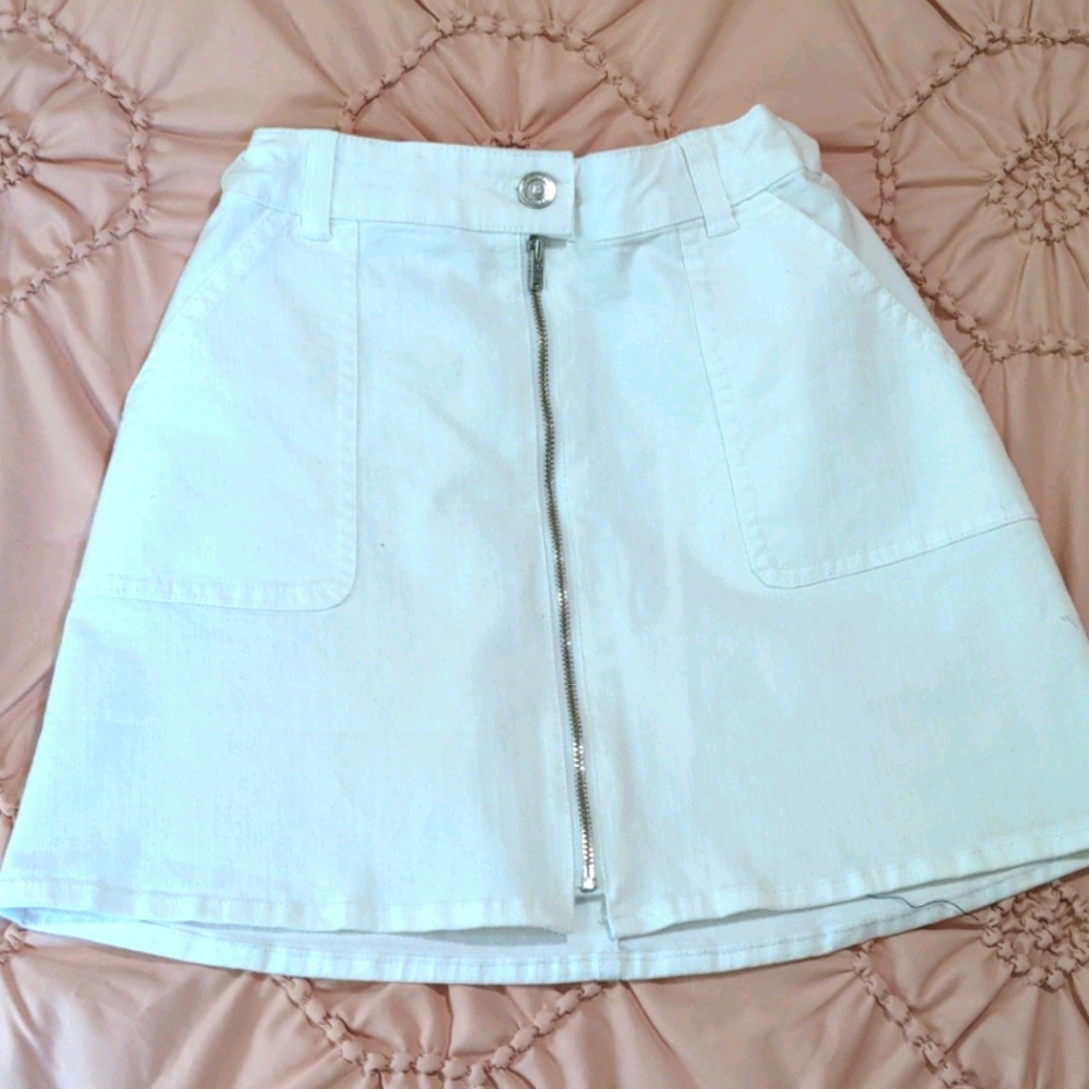 White Jean Skirt